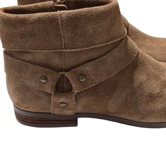 Sole Society Tan Suede Harness Ankle Boots Booties Size 9.5 - Picture 6 of 8